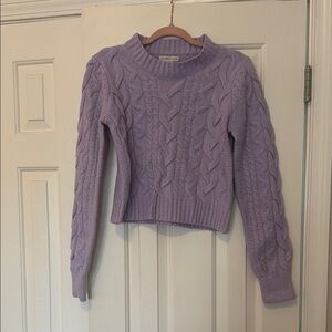 Cozy Cable Knit Sweater in Lavender